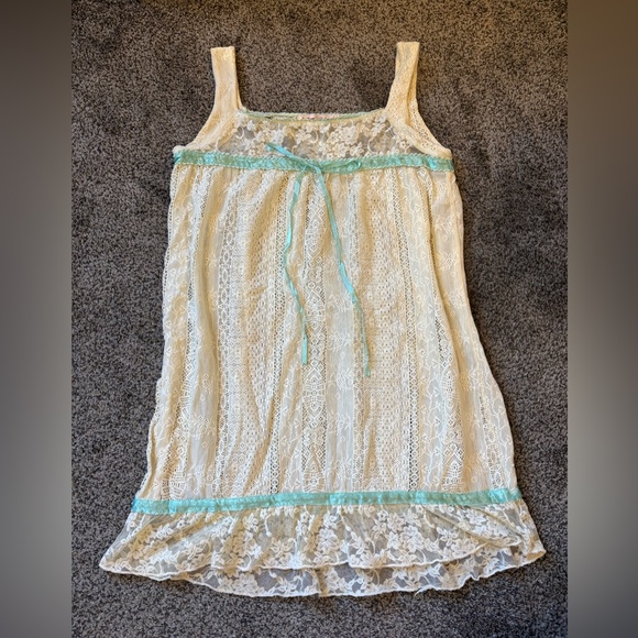 Dresses & Skirts - Vintage Lace Knit Slip Dress